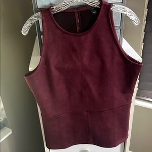 Ann Taylor Deep Burgundy Suede Tank Top